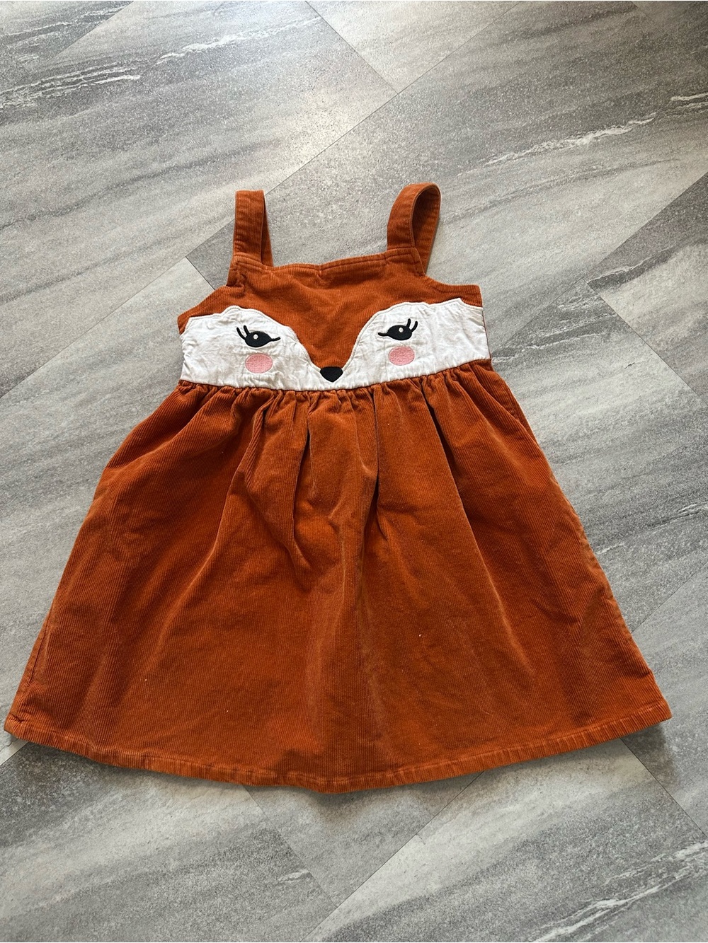 Gymboree orange corduroy fox dress 7